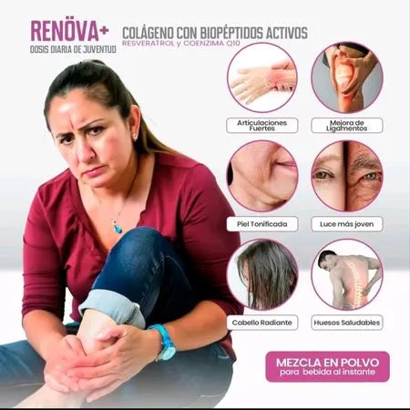 RENOVA+ Colágeno Hidrolizado con Biopéptidos Activos – 315 g | Sabor Berries