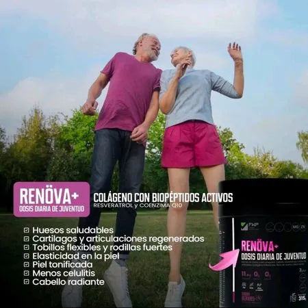 RENOVA+ Colágeno Hidrolizado con Biopéptidos Activos – 315 g | Sabor Berries